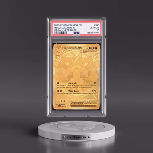 2025 Pokémon Meg EN-Mega Evolution #188 Mega Lucario EX - Holo Mega Hyper Rare (PSA 10 GEM MINT)