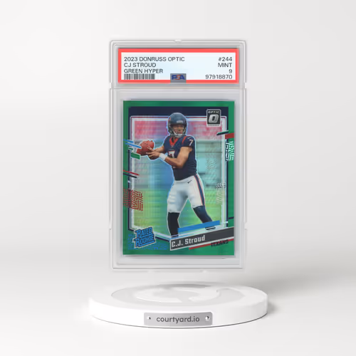 2023 Panini Donruss Optic #244 CJ Stroud - Green Hyper (PSA 9 MINT)