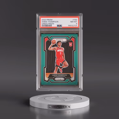 2023 Panini Prizm #150 Amen Thompson - Green Prizm (PSA 8 NM-MT)