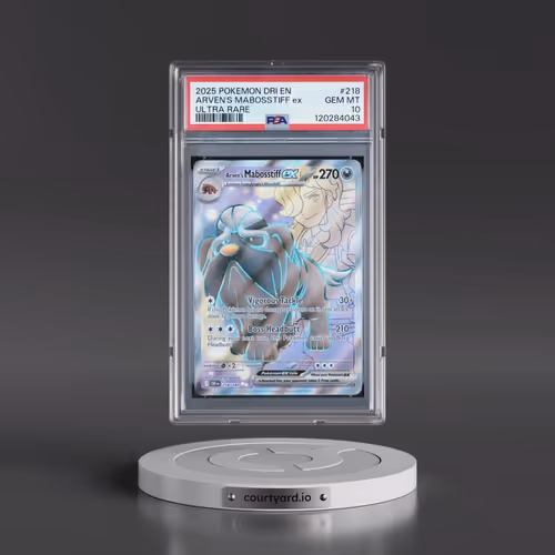 2025 Pokémon Dri EN-Destined Rivals #218 Arven's Mabosstiff EX - Holo Ultra Rare (PSA 10 GEM MINT)