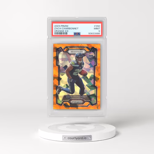 2023 Panini Prizm #392 Zach Charbonnet - Orange Ice (PSA 9 MINT)