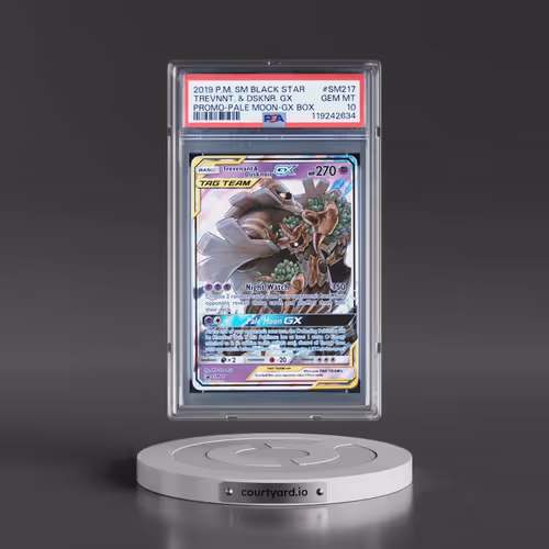 2019 Pokémon SM Black Star Promo #SM217 Trevenant & Dusknoir GX - Holo Pale Moon-GX Box (PSA 10 GEM