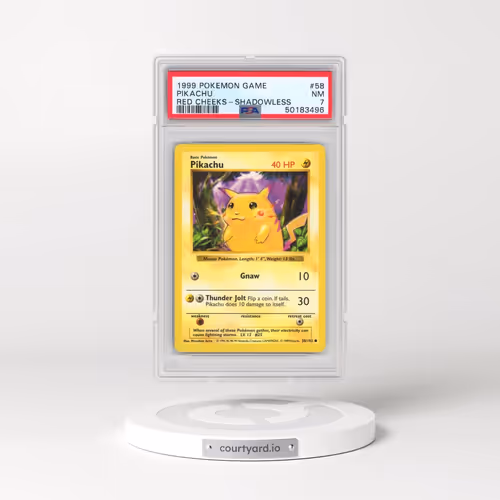 1999 POKEMON GAME #58 PIKACHU RED CHEEKS-SHADOWLESS