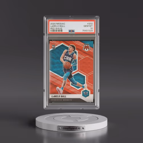 2020 Panini Mosaic #202 LaMelo Ball - Red Wave (PSA 10 GEM MINT)
