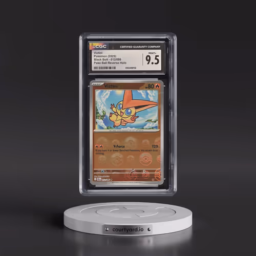 2025 Pokémon Blk EN-Black Bolt #012 Victini - Reverse Holo Poke Ball (CGC 9.5 MINT+)