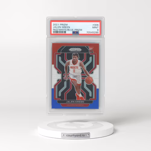 2021 Panini Prizm #306 Jalen Green - Red/White/Blue Prizm (PSA 9 MINT)