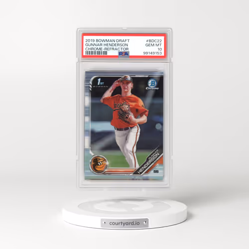 2019 Bowman Draft #BDC22 Gunnar Henderson - Chrome-Refractor (PSA 10 GEM MINT)