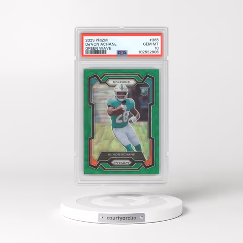 2023 Panini Prizm #365 DE'Von Achane - Green Wave (PSA 10 GEM MINT)