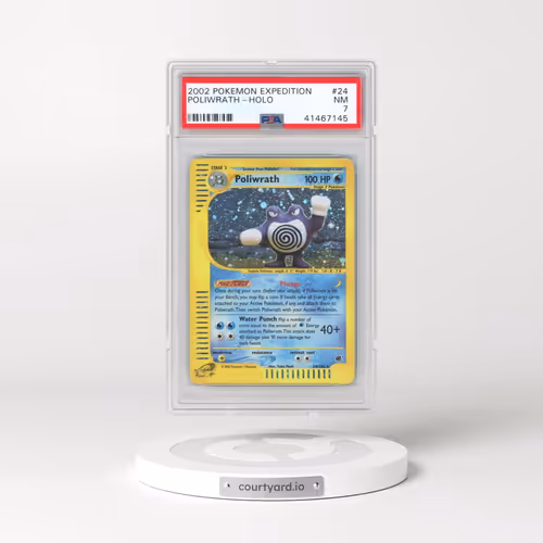 2002 Pokémon Expedition #24 Poliwrath - Holo (PSA 7 NM)