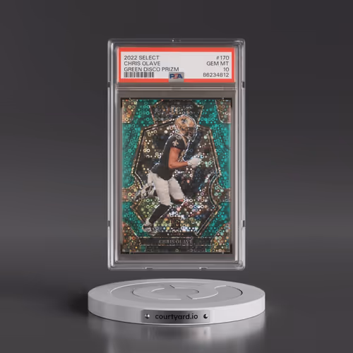 2022 Panini Select #170 Chris Olave - Green Disco Prizm (PSA 10 GEM MINT)