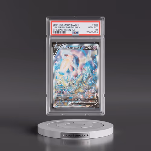 2021 Pokémon Sword & Shield Chilling Reign #168 Galarian Rapidash V - Holo Full Art (PSA 10 GEM MINT