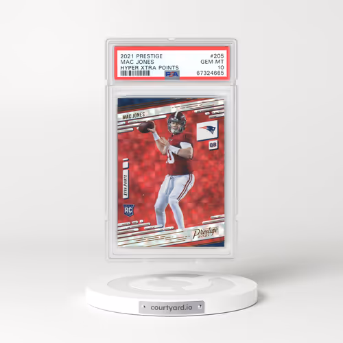 2021 Panini Prestige #205 Mac Jones - Hyper Xtra Points (PSA 10 GEM MINT)