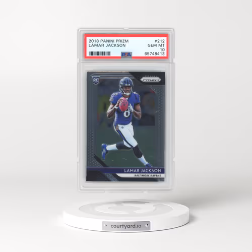 2018 Panini Prizm #212 Lamar Jackson (PSA 10 GEM MINT)