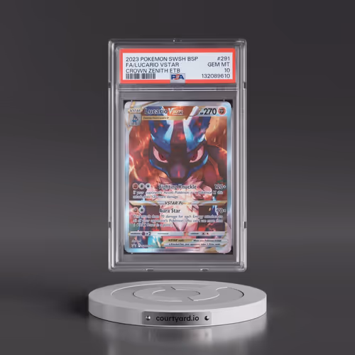 2023 Pokémon Swsh Black Star Promo #291 Lucario Vstar - Full Art Crown Zenith Elite Trainer Box (PSA