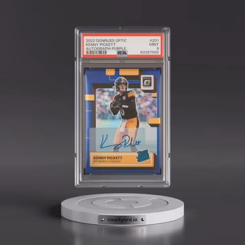 2022 Panini Donruss Optic #201 Kenny Pickett - Autograph-Purple (PSA 9 MINT)