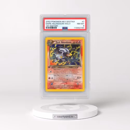 2002 Pokémon Neo Destiny #7 Dark Houndoom - 1st Edition Holo (PSA 8 NM-MT)