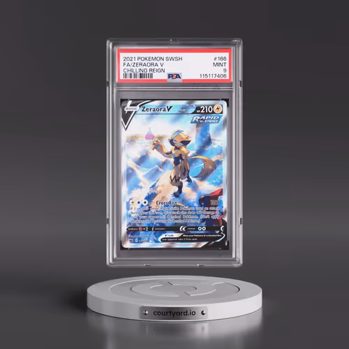 2021 Pokémon Sword & Shield Chilling Reign #166 Zeraora V - Holo Full Art (PSA 9 MINT)