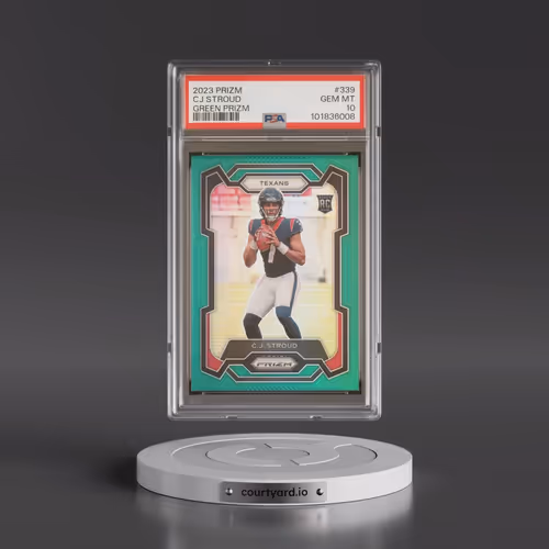 2023 Panini Prizm #339 CJ Stroud - Green Prizm (PSA 10 GEM MINT)