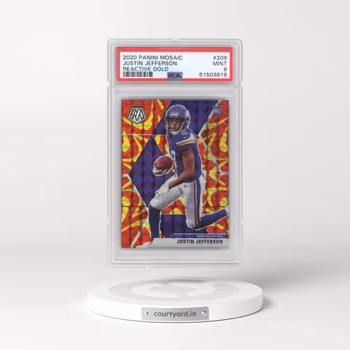 2020 Panini Mosaic #209 Justin Jefferson - Reactive Gold (PSA 9 MINT)