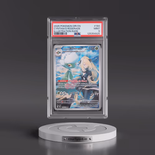 2025 Pokémon Dri EN-Destined Rivals #184 Cynthia's Roserade - Illustration Rare (PSA 9 MINT)