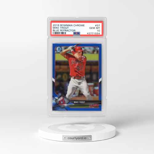 2018 Bowman Chrome #37 Mike Trout - Blue Refractor (PSA 10 GEM MINT)