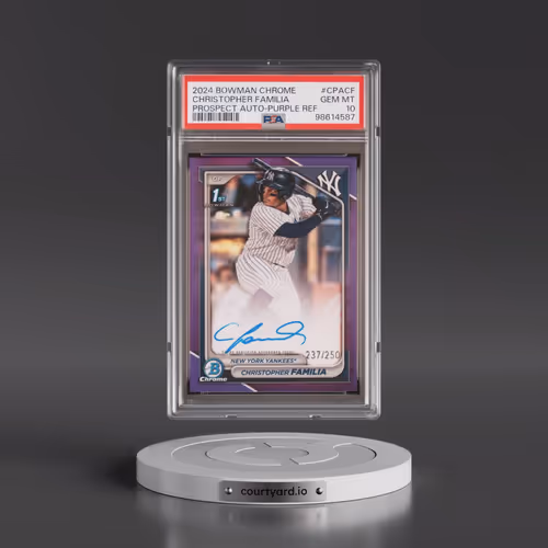 2024 Bowman Chrome Prospect Autographs #CPACF Christopher Familia - Purple Refractor (PSA 10 GEM MIN