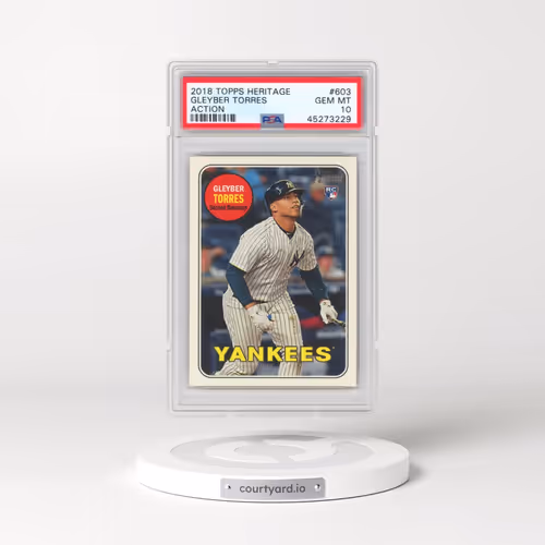 2018 Topps Heritage #603 Gleyber Torres - Action (PSA 10 GEM MINT)