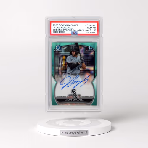 2023 Bowman Draft Chrome Prospect Autograph #CDAJGO Jacob Gonzalez - Aqua Lava (PSA 10 GEM MINT)