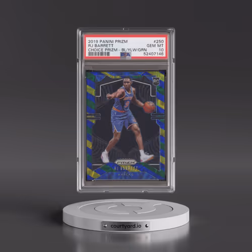 2019 Panini Prizm #250 RJ Barrett - Choice Prizm-Blue/Yellow/Green (PSA 10 GEM MINT)