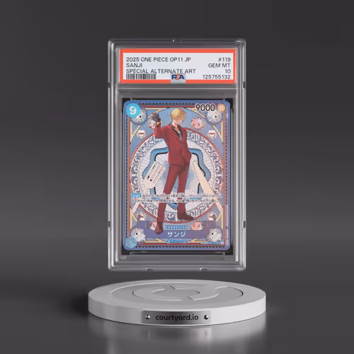 2025 One Piece Japanese OP11-A Fist of Divine Speed #119 Sanji - Special Alternate Art (PSA 10 GEM M