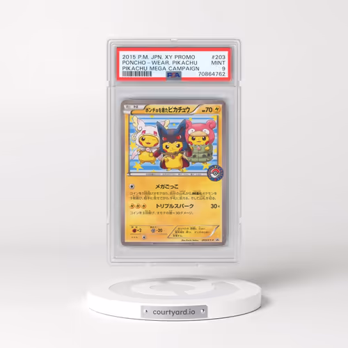 2015 Pokémon XY Promo #203 Poncho-Wearing Pikachu - Pikachu Mega Campaign (PSA 9 MINT)