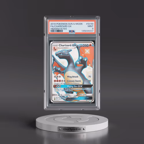 2019 Pokémon Sun & Moon Hidden Fates #SV49 Charizard GX - Holo Full Art (PSA 9 MINT)