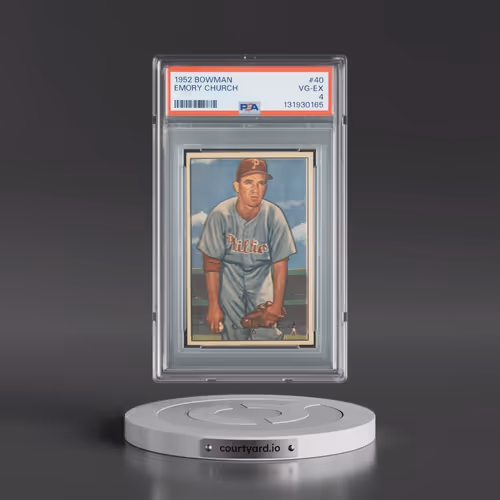 1952 Bowman #40 Emory Church (PSA 4 VG-EX)