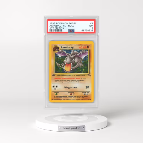 1999 Pokémon Fossil #1 Aerodactyl - 1st Edition Holo (PSA 7 NM)