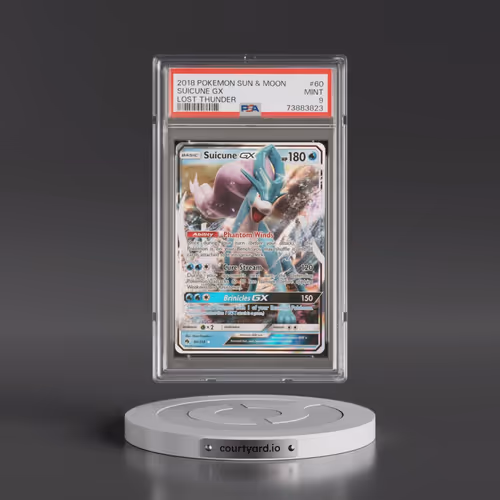 2018 Pokémon Sun & Moon Lost Thunder #60 Suicune GX - Holo (PSA 9 MINT)