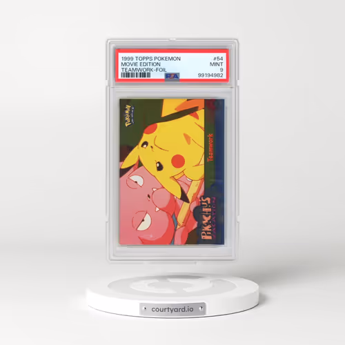 1999 Topps Pokémon the Movie Edt #54 Movie Edition - Teamwork-Foil (PSA 9 MINT)