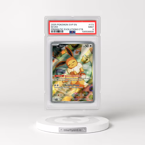 2025 Pokémon Svp EN-SV Black Star Promo #173 Eevee - Prismatic Evolutions Elite Trainer Box (PSA 9 M