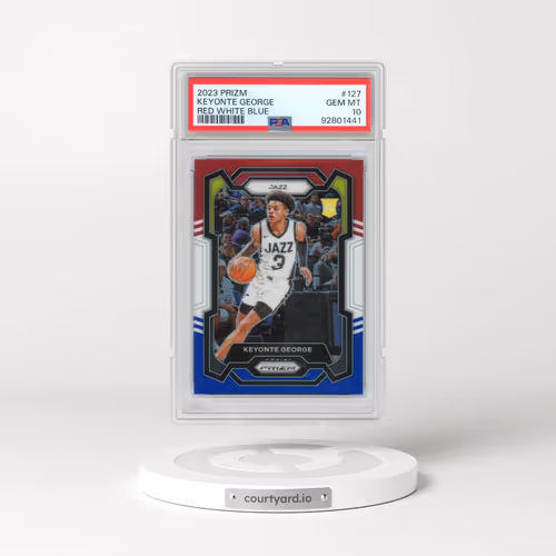 2023 Panini Prizm #127 Keyonte George - Red White Blue (PSA 10 GEM MINT)