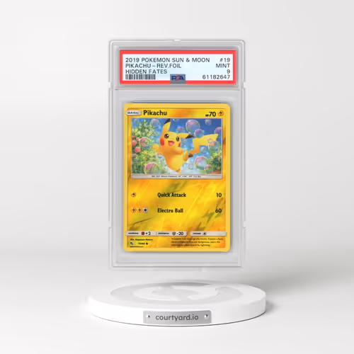 2019 Pokémon Sun & Moon Hidden Fates #19 Pikachu - Reverse Foil (PSA 9 MINT)