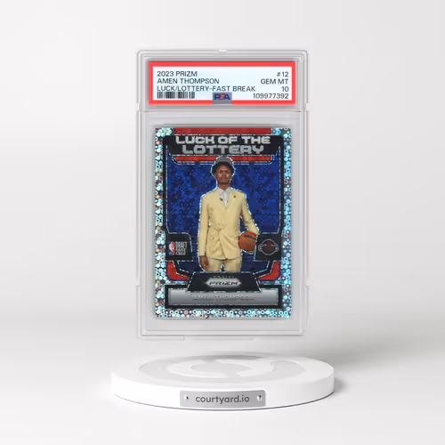 2023 Panini Prizm Luck of the Lottery #12 Amen Thompson - Fast Break (PSA 10 GEM MINT)