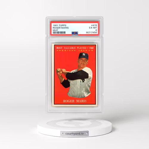 1961 Topps #478 Roger Maris - MVP (PSA 6 EX-MT)