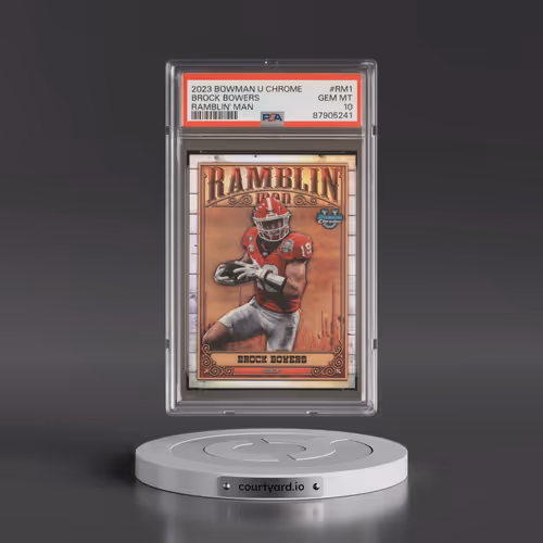 2023 Bowman University Chrome Ramblin' Man #RM1 Brock Bowers (PSA 10 GEM MINT)