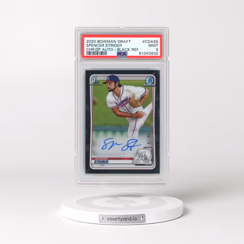 2020 Bowman Draft Chrome Draft Picks Autographs #CDASS Spencer Strider - Black Refractor (PSA 9 MINT