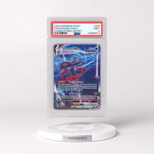 2021 Pokémon Sword & Shield Fusion Strike #266 Inteleon Vmax - Full Art Secret (PSA 9 MINT)