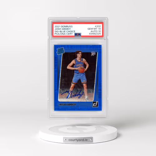 2021 Panini Donruss #202 Josh Giddey - Signature-Blue Choice (PSA 10 GEM MINT)