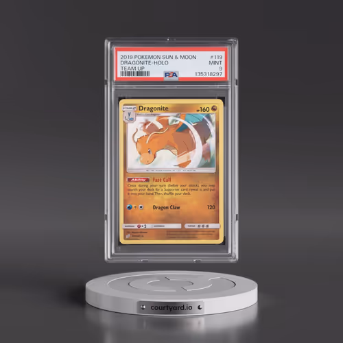2019 Pokémon Sun & Moon Team Up #119 Dragonite - Holo (PSA 9 MINT)