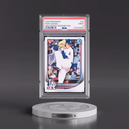2025 Bowman #12 Roki Sasaki - Red Rookie Redemption (PSA 9 MINT)