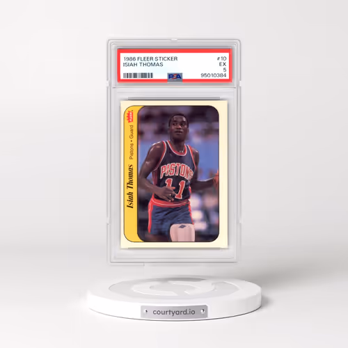 1986 Fleer Sticker #10 Isiah Thomas (PSA 5 EX)