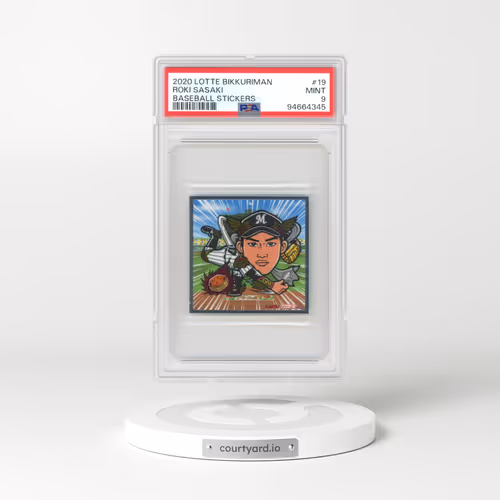 2020 Lotte Bikkuriman Baseball Stickers #19 Roki Sasaki (PSA 9 MINT)