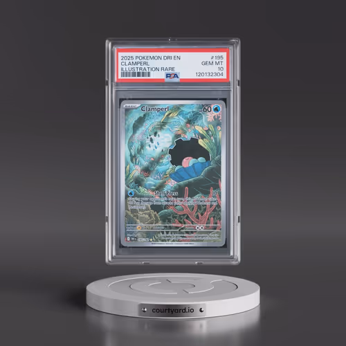 2025 Pokémon Dri EN-Destined Rivals #195 Clamperl - Illustration Rare (PSA 10 GEM MINT)